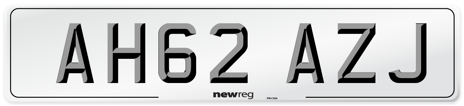 AH62 AZJ Number Plate from New Reg
